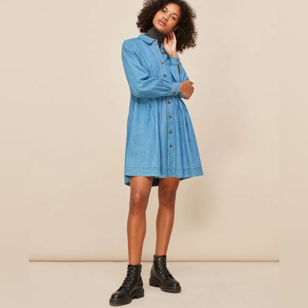 Whistles‎ Chambray Denim Button-Up Dress